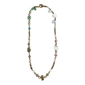 Stephen Dweck Moonstones, Gemstones, Pearls, Bronze Long Necklace